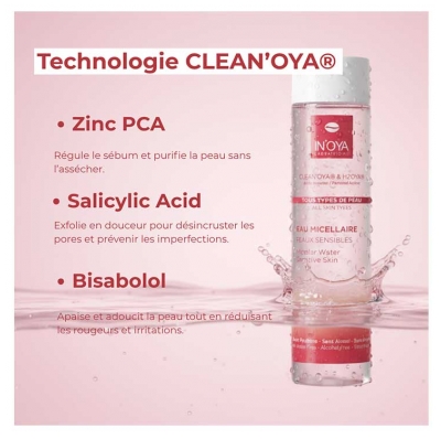 In'Oya Clean'Oya & H2'Oya Eau Micellaire pour les Peaux Noires Mates et Sensibles 200 ml
