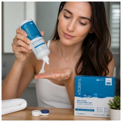 Vitalens Solution Multifonction Pour l'Entretien des Lentilles de Contact 3 x 360 ml