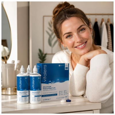 Vitalens Solution Multifonction Pour l'Entretien des Lentilles de Contact 3 x 360 ml
