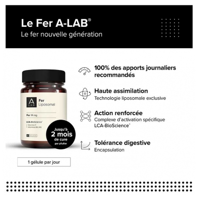 A-Lab Fer Liposomal 2 Mois 60 Gélules