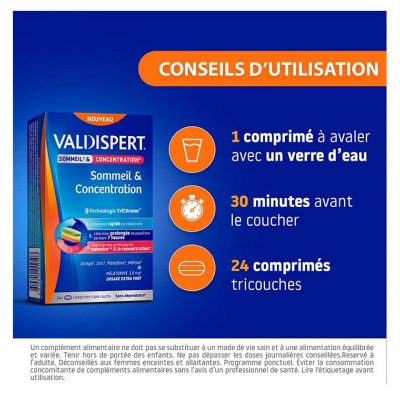 Valdispert Sommeil & Concentration 24 Comprimés