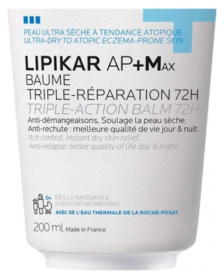 La Roche-Posay Lipikar AP+ Max Baume Triple Réparation 72H Dès la Naissance 200 ml