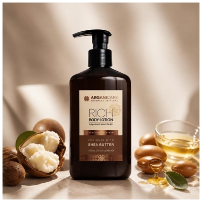 Arganicare Rich Lotion Corps Hydratante Beurre de Karité 400 ml