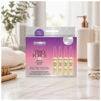 Arganicare Trio Force Ampoule de Traitement Capillaire 4 Ampoules de 10 ml