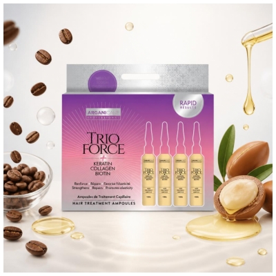Arganicare Trio Force Ampoule de Traitement Capillaire 4 Ampoules de 10 ml