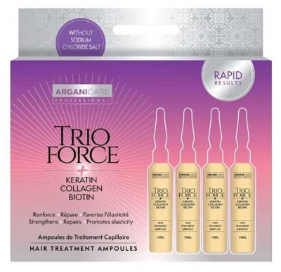 Arganicare Trio Force Ampoule de Traitement Capillaire 4 Ampoules de 10 ml