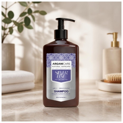 Arganicare Silver Line Shampoing Violet pour Cheveux Blonds 400 ml