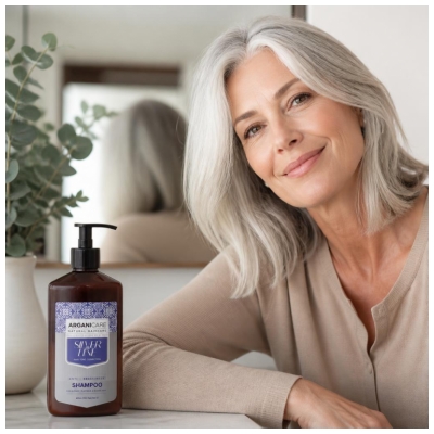 Arganicare Silver Line Shampoing Violet pour Cheveux Blonds 400 ml