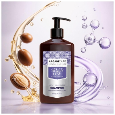 Arganicare Silver Line Shampoing Violet pour Cheveux Blonds 400 ml