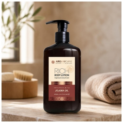 Arganicare Rich Lotion Corps Hydratante Huile de Jojoba 400 ml