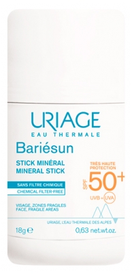 Uriage Bariésun Stick Minéral SPF50+ Visage & Zones Fragiles 18 g