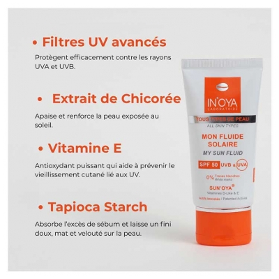 In'Oya Sun'Oya Fluide Solaire pour les Peaux Noires et Mates SPF50 50 ml