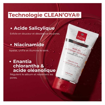 In'Oya Clean'Oya Extra Mon Gel Nettoyant Exfoliant Visage et Corps pour Tous les Types de Peaux 150 ml