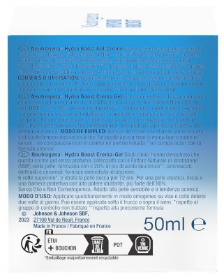 Neutrogena Hydro Boost Gel-Crème Hydratant Peaux Sèches 50 ml