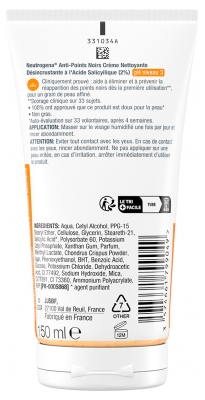 Neutrogena Crème Nettoyante Désincrustante Anti-Points Noirs 150 ml