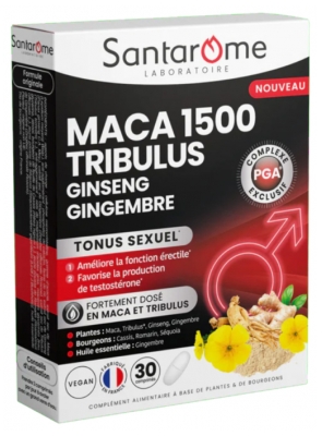 Santarome Maca 1500 Tribulus Gingembre Ginseng 30 Comprimés