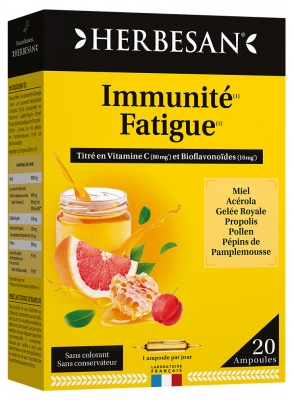 Herbesan Immunité Fatigue 20 Unités