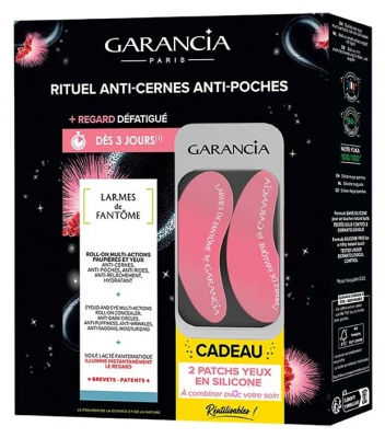 Garancia Larmes de Fantôme Roll-On Paupières et Yeux 10 ml + 2 Patchs Yeux en Silicone Offert 