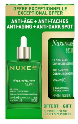 Nuxe Nuxuriance Ultra Sérum Correcteur de Taches Anti-Âge 30 ml + Soin Mains Correcteur de Taches Mains et Ongles 75 ml Offert