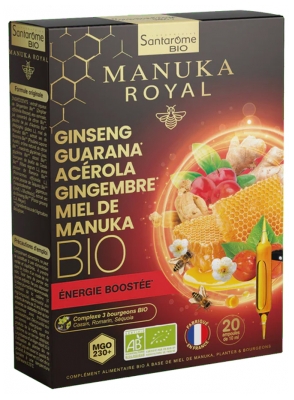 Santarome Manuka Royal Énergie Boostée Bio 20 Ampoules de 10 ml