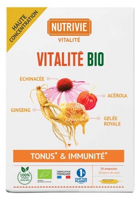 Nutrivie Complexe Vitalité Bio 20 Ampoules de 10 ml