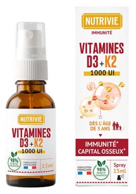Nutrivie Spray Vitamines D3 + K2 1000 UI 15 ml 