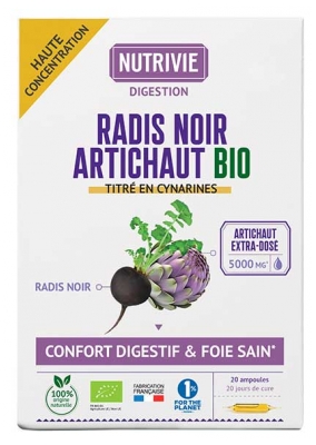 Nutrivie Radis Noir Artichaut Bio 20 Ampoules de 10 ml