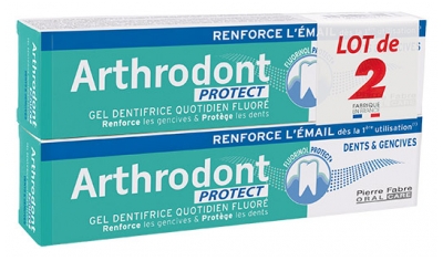 Arthrodont Protect + Gel Dentifrice Quotidien Fluoré Dents & Gencives 2 x 75 ml