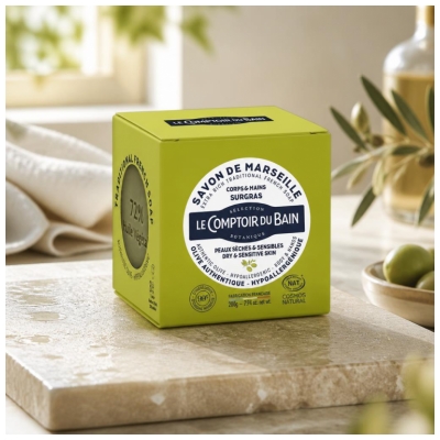 Le Comptoir du Bain Cube Savon de Marseille Surgras 200 g