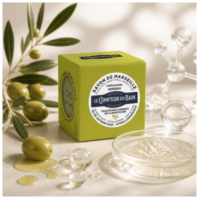 Le Comptoir du Bain Cube Savon de Marseille Surgras 200 g