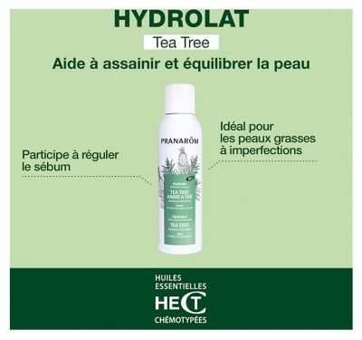 Pranarôm Hydrolat Arbre à Thé Bio Assainissant Melaleuca Alternifolia Distillation de Plantes Fraîches 150 ml
