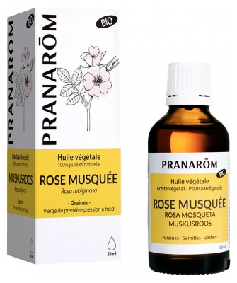 Pranarôm Huile Végétale de Rose Musquée Bio Huile Précieuse Riche en Omégas 3 50 ml