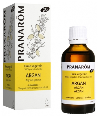 Pranarôm Huile Végétale Argan Bio Riche en Vitamines et Antioxydants Huile Anti-Âge Réparatrice 50 ml