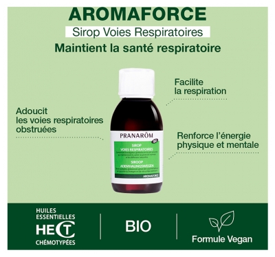 Pranarôm Aromaforce Sirop Voies Respiratoires Aux Huiles Essentielles Biologiques 150 ml