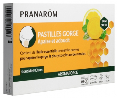 Pranarôm Aromaforce Pastilles Gorge Goût Miel Citron 24 Pastilles