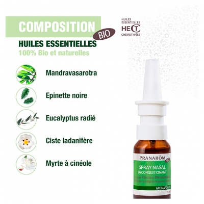 Pranarôm Aromaforce Spray Nasal Décongestionnant Bio 15 ml