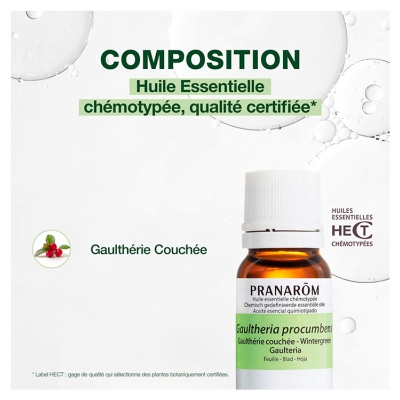 Pranarôm Huile Essentielle Gaulthérie Couchée Gaultheria Procumbens Feuille Hect 10 ml