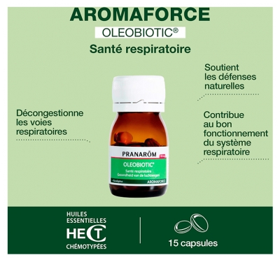 Pranarôm Aromaforce Oleobiotic Nez Gorges et Bronches 15 capsules 150mg