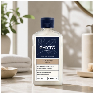 Phyto Réparation Shampoing Réparateur Cheveux Abîmés et Cassants 250 ml