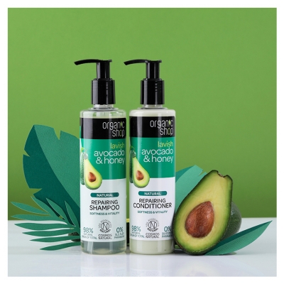 Organic Shop Shampoing Naturel Réparateur Miel & Avocat 280 ml