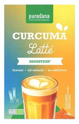 Purasana Curcuma Latté Bio 6 Sticks de 10 g 