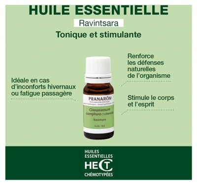 Pranarôm Huile Essentielle Ravintsara Cinnamomum Camphora Ct Cinéole Feuille Hect 10 ml