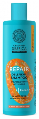 Natura Siberica Oblepikha Repair Shampoing Réparateur Kératine Cheveux Secs et Abimés 400 ml