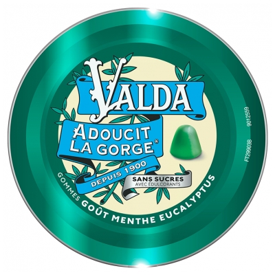 Gommes Sans Sucres pour Adoucir la Gorge - Saveur Menthe Eucalyptus 140 g