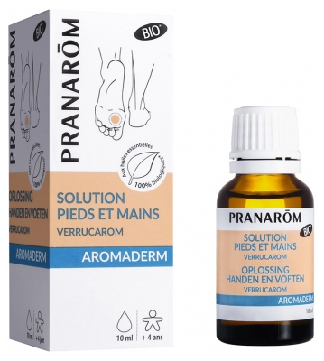 Pranarôm Aromaderm Lotion Pieds et Mains Bio (Eco) Excroissances Cutanées Aux Huiles Essentielles Biologiques 10 ml