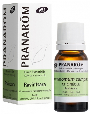 Pranarôm Huile Essentielle Ravintsara Bio Cinnamomum Camphora Ct Cinéole Feuille 10 ml