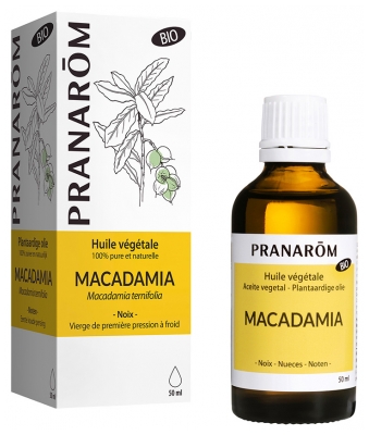Pranarôm Huile Végétale Macadamia Bio Première Pression à Froid Des Noix de Macadamia 50 ml