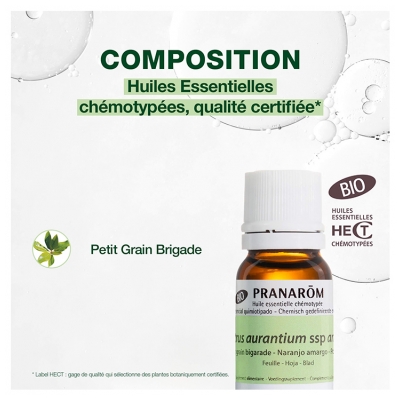 Pranarôm Huile Essentielle Petit Grain Bigarade Bio Citrus Aurantium Ssp Amara Feuille Hect 10 ml