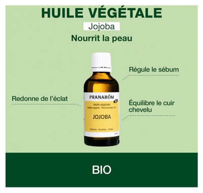 Pranarôm Huile Végétale Jojoba Bio (Eco) Acides Gras Mono-Insaturés 50 ml