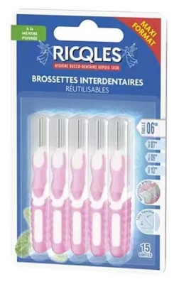 Ricqlès Brossettes Interdentaires 15 Unités - Taille : 0,6 mm